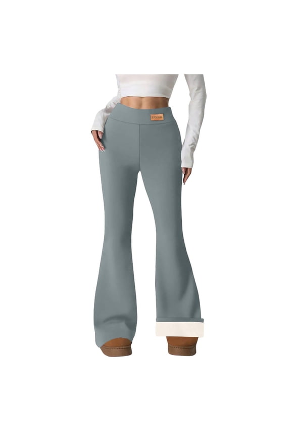 Flared Pants for Women Thermal Leggings Casual Span Ladies Leggings High Waist Keep Warm Long Pants