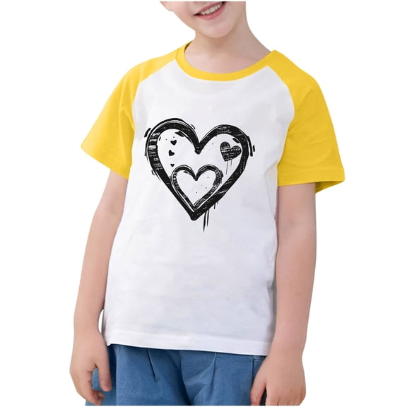 HomeGardon Girls Shirts Size 10-12,Shirts for Girls Toddler Kids Boys Girls Fashion Cute Round Neck Print Short Sleeve Top,110-170
