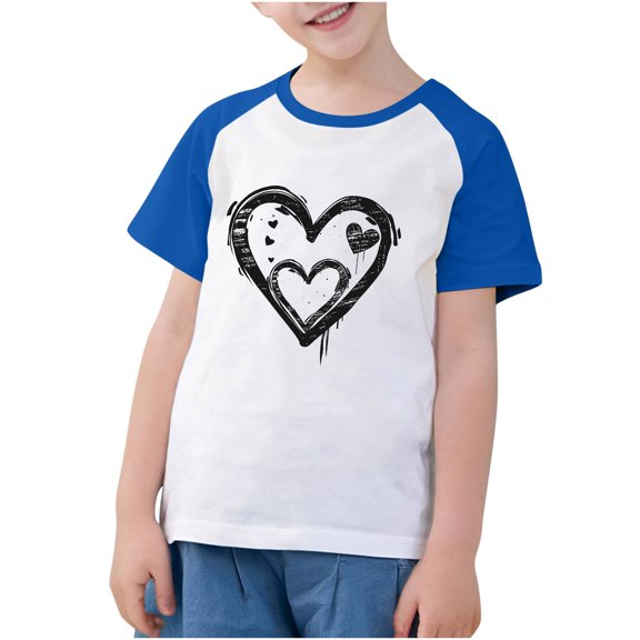 HomeGardon Girls Shirts Size 10-12,Shirts for Girls Toddler Kids Boys Girls Fashion Cute Round Neck Print Short Sleeve Top,110-170
