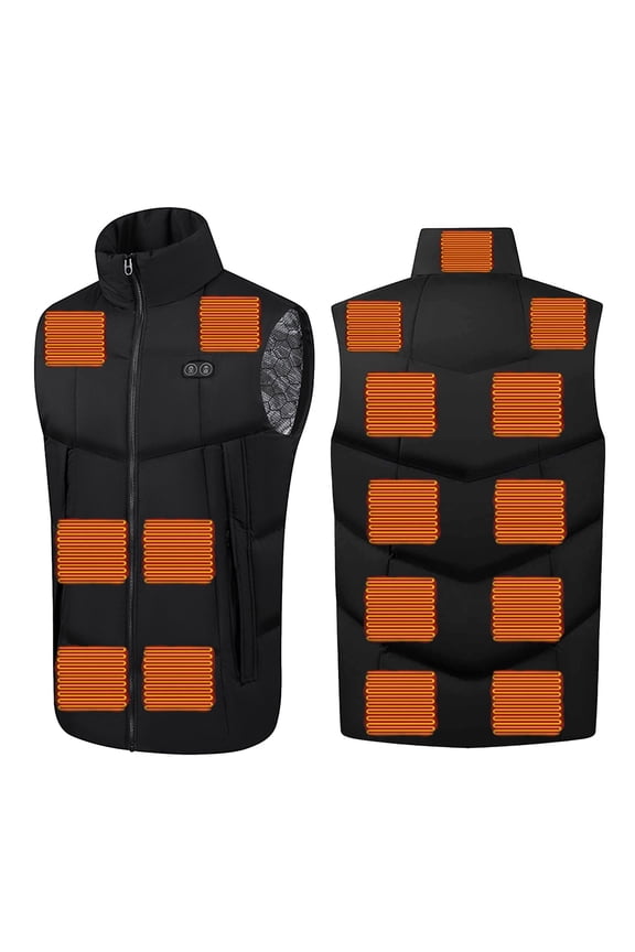 Heated Vest for Men and Women USB Heated Vest without Sleeves Winter Unisex Zipper Press 2 Control 17 Heating Jacket Heated USB Charging Version,M-XXXXL