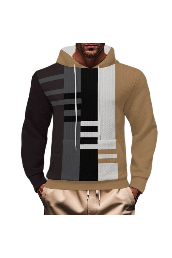 Hoodies for Men Men's Fashionable Hooded Top Daily Casual Hoodie Color Blocked Hoodie Men's Hooded Hoodie,S-XXXL