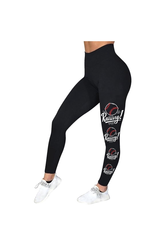 Leggings for Women High Waisted Fashion Baseball Printed Tight Leggings Yoga Pants Sport Elastic Pants,S-XXL