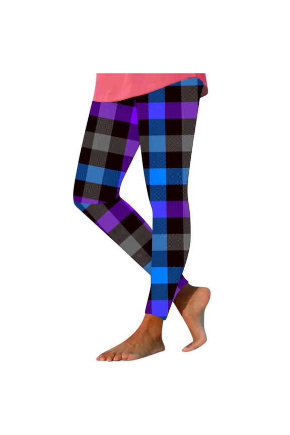 Leggings for Women High Waisted Plaid Printed Tight Yoga Pants Long Pants Inside and Outside Can Wear Leggings Yoga Pants,S-XXXL