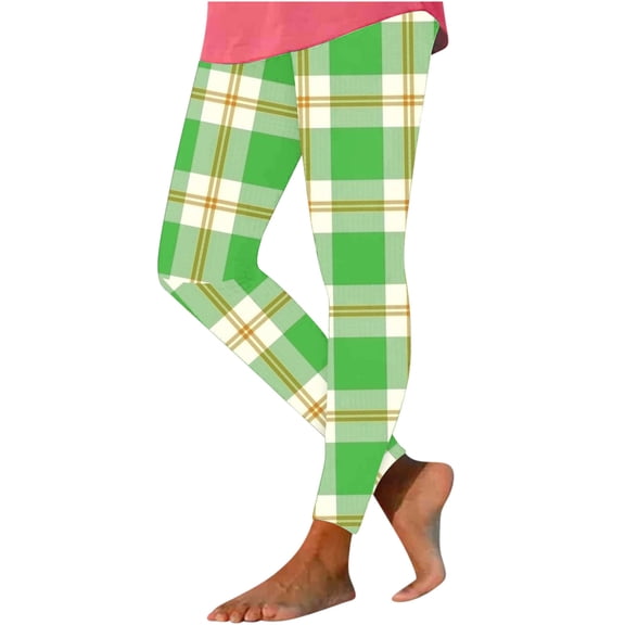 HomeGardon Leggings for Women High Waisted Plaid Printed Tight Yoga Pants Long Pants Inside and Outside Can Wear Leggings Yoga Pants,S-XXXL