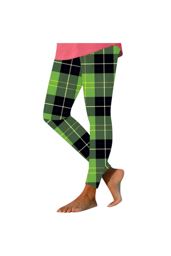 Leggings for Women High Waisted Plaid Printed Tight Yoga Pants Long Pants Inside and Outside Can Wear Leggings Yoga Pants,S-XXXL