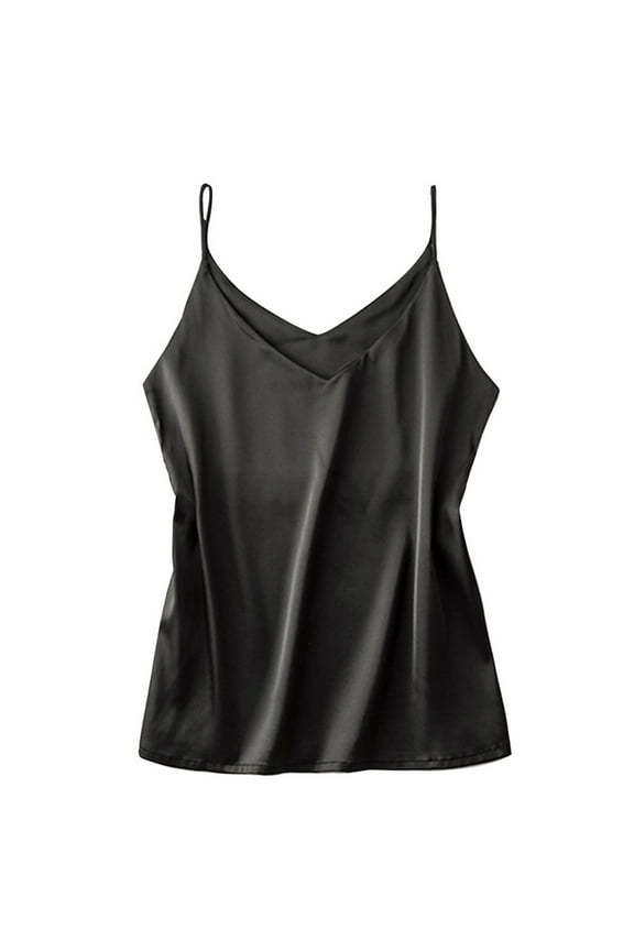 Lingerie for Women Womens Silk Satin Tank Tops V Neck Casual Cami Sleeveless Camisole Blouses Summer Basic Tank Shirt