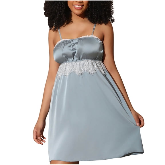 HomeGardon Long Skirts for Women,Dresses for Women,Fashion Woman Casual Solid Home Dress Sleeveless Lace Pajama Dress,S-L