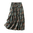 thumbnail image 1 of HomeGardon Maxi Skirts for Women Long Skirts Summer Ladies' Pocket Elastic Waist Strap Lined with Printed Double-Layer-line Skirt,M-XXL, 1 of 8