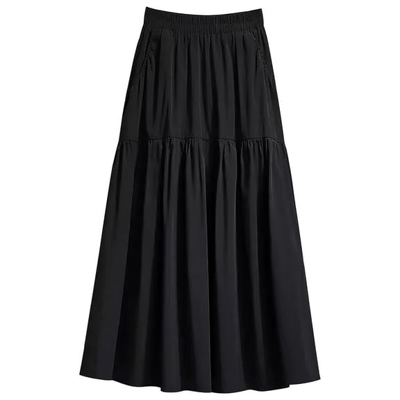 HomeGardon Maxi Skirts for Women Long Skirts Summer Womens High Waist Skirt Mid-Length A-Line Skirt with Elastic Waist,M-XXXXXXL