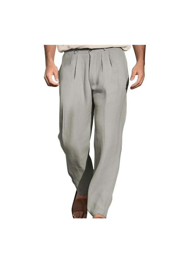 Mens Pants Men's Classic-Fit Expandable-Waist Pleated Dress Pant, Mens Work to Weekend Hidden Expandable Waist Classic Fit Pleated Front Pant Work Pants with Front Pockets,S-3XL