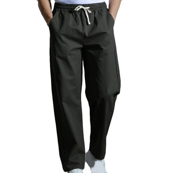 HomeGardon Mens Pants Men's Cotton Lightweight Sweatpants Open Bottom Sweat Pants for Men Straight Leg Gym Lounge Pants with Pockets Men's Joggers Casual Loose Fit Athletic Jersey Pants