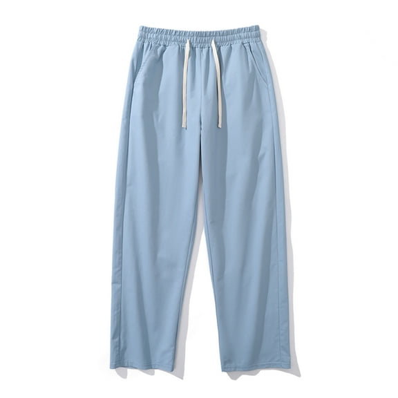 HomeGardon Mens Pants Men's Cotton Lightweight Sweatpants Open Bottom Sweat Pants for Men Straight Leg Gym Lounge Pants with Pockets Men's Joggers Casual Loose Fit Athletic Jersey Pants