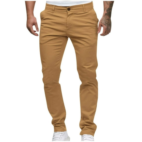HomeGardon Mens Pants Mens Dress Pants Slim Fit Stretch Pant Skinny Leg, Men's Cotton Chinos Casual Dress Pants Slim Fit Ankle Length Skinny Stretch Flat-Front Lightweight Comfort Slacks