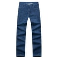 thumbnail image 1 of HomeGardon Mens Pants Mens Elastic Waist Jeans with Zipper and Button, Stretchy Denim Pants for Men Casual Loose Fit, Mens Straight Leg Full Length Washed Jeans Pants Work Pants S-5XL, 1 of 7