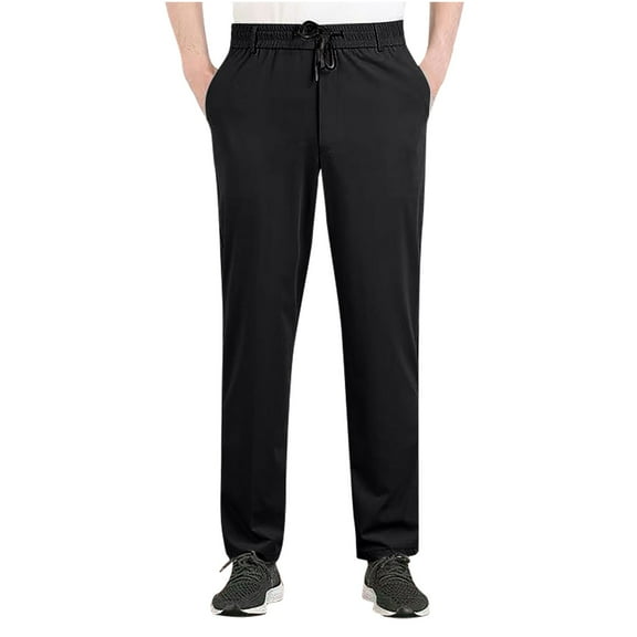 HomeGardon Mens Pants Saving Big&Tall Men's Casual Lightweight Drawstrintg Elastic Waist Summer Beach Pants, Relaxed Fit Sport Pants Jogger Sweatpants Outdoor Trousers with Pockets, 1-6XL