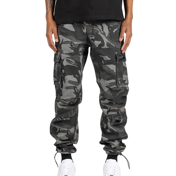 HomeGardon Mens Pants Saving Men's Cargo Joggers Work Camo Chino Utility Pants Loose Fit Trousers Multi Pockets for Fall Winter,Casual Baggy Drawstring Tapered Hippie Sweatpants