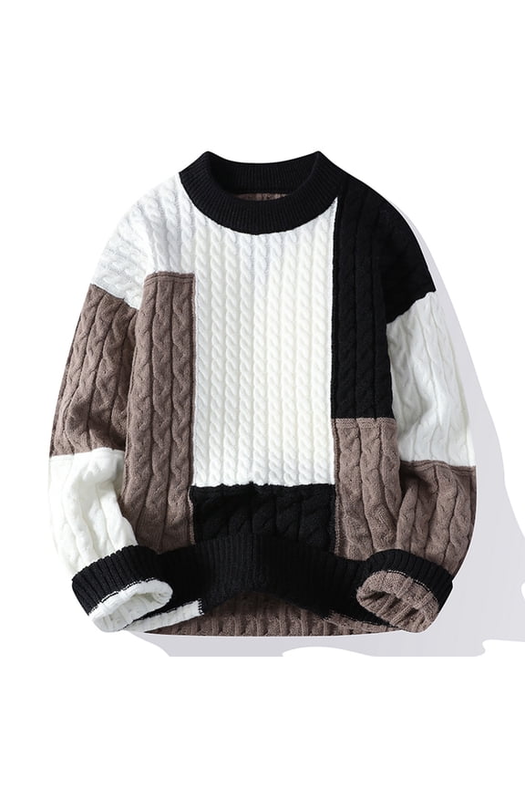 Sweaters for Men Knitwear Round Neck Elastic Pullover Assorted Colors Texture Trend Sweater Coat,M-XXXXL
