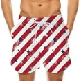 thumbnail image 1 of HomeGardon Men's Shorts Clearance! Men's Independence Day Elastic Waist Striped Print Shorts Swim Trunks Beach Shorts Swimwear Bathing Suit with Compression Liner Quick Dry Board Shorts Green,S-5XL, 1 of 4