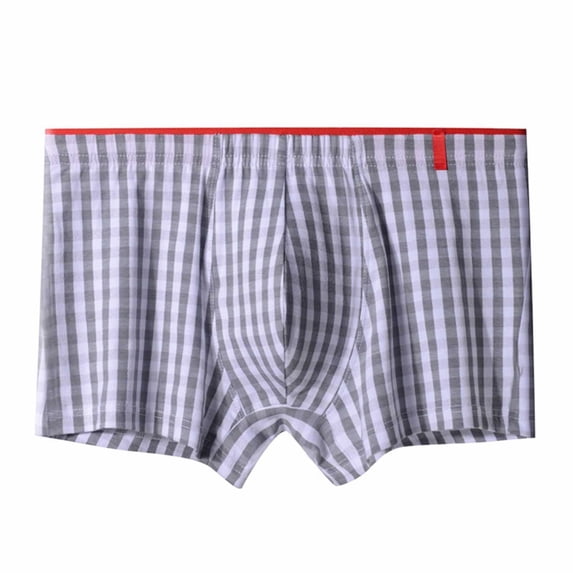 HomeGardon Mens Boxer Briefs,Mens Underwear Men Loose Breathable Sports Home Four-Corner Pants Chequer Flat-Corner Underwear Boxers,M-XXL