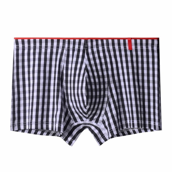 HomeGardon Mens Boxer Briefs,Mens Underwear Men Loose Breathable Sports Home Four-Corner Pants Chequer Flat-Corner Underwear Boxers,M-XXL