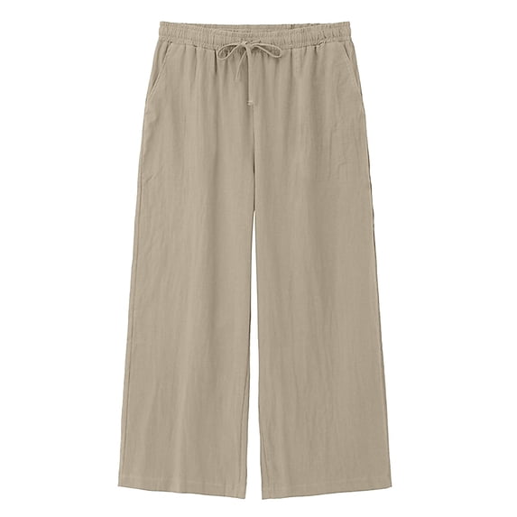 HomeGardon Mens Pants Beach Loose Casual Solid Color Pants with Drawstring Outdoor Straight Leg Pants,S-XXXXL