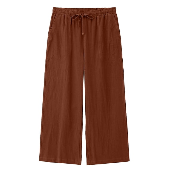 HomeGardon Mens Pants Beach Loose Casual Solid Color Pants with Drawstring Outdoor Straight Leg Pants,S-XXXXL
