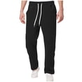 thumbnail image 1 of HomeGardon Mens Pants Man Solid-Color Loose Casual Pocket Drawstring Elastic-Waist Full Length Pants,S-XXXL, 1 of 9