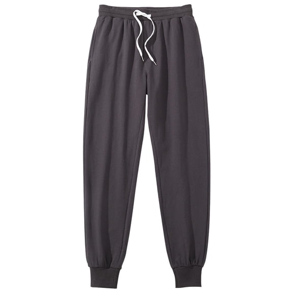 HomeGardon Mens Pants Men Fashion Casual Sport Solid Elastic Waist Drawstring Full Length Pants,S-XXL
