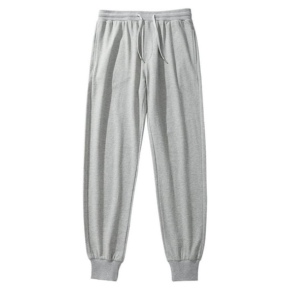 HomeGardon Mens Pants Men Fashion Casual Sport Solid Elastic Waist Drawstring Full Length Pants,S-XXL