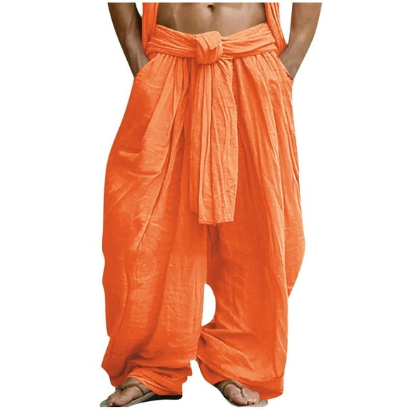 HomeGardon Mens Pants Men Solid Casual Pockets Outdoor Straight Type Elastic Waist Pants Trousers,S-XXXL