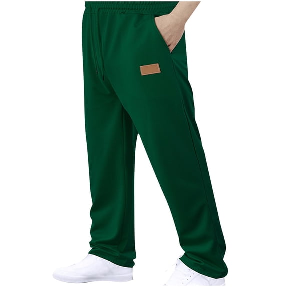 HomeGardon Mens Pants Men Solid Fashion Casual with Pockets Elastic Waist Long Sweatpants,S-XXXL