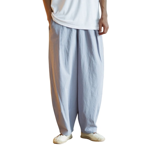 HomeGardon Mens Pants Men's Casual Holiday Pocket Drawstring Solid Color Elastic Waist Jogger Pants,M-XXXXXL