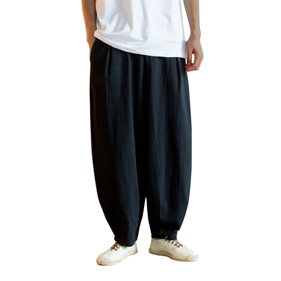 HomeGardon Mens Pants Men's Casual Holiday Pocket Drawstring Solid Color Elastic Waist Jogger Pants,M-XXXXXL