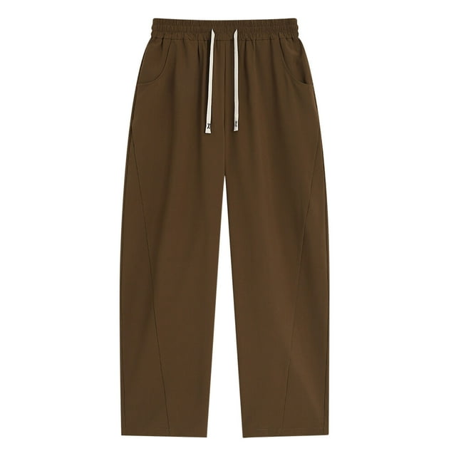 HomeGardon Mens Pants Men's Casual Sport Pocket Drawstring Solid Color Elastic Waist Jogger Pants,S-XXL