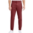 thumbnail image 1 of HomeGardon Mens Pants Men's Casual Thin Solid Color Business Daily Pocket Tapered Mid Waist Button Pants,M-XXXXL, 1 of 6