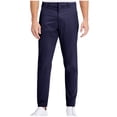 thumbnail image 1 of HomeGardon Mens Pants Men's Casual Thin Solid Color Business Daily Pocket Tapered Mid Waist Button Pants,M-XXXXL, 1 of 5