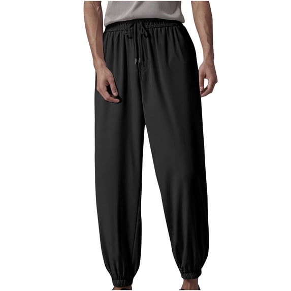 HomeGardon Mens Sweatpants Mens Pants Men's Fashion Base Solid Color Pocket Casual Jogger Long Pants,M-XXXXXL