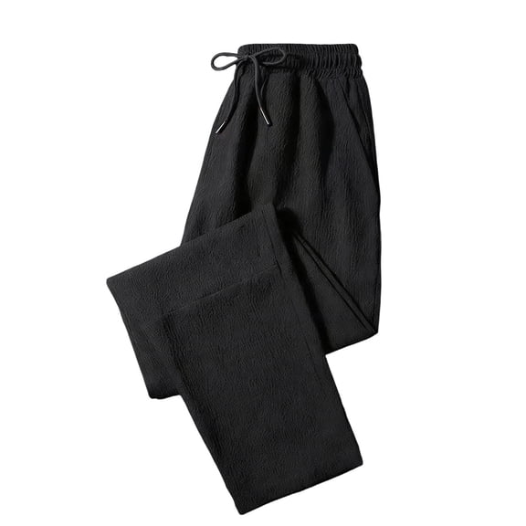 HomeGardon Mens Pants Men's Summer Casual Elastic Waist Drawstring Straight Pocket Breathable Pants,M-XXXXXL