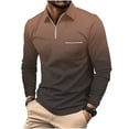 thumbnail image 1 of HomeGardon Mens Shirts Turn Down Collar Long Sleeve Shirts for Men Men's Casual Basic Gradient Printed Zipper T-shirt Long Sleeved Lapel Top/shirt,S-XXXL, 1 of 5