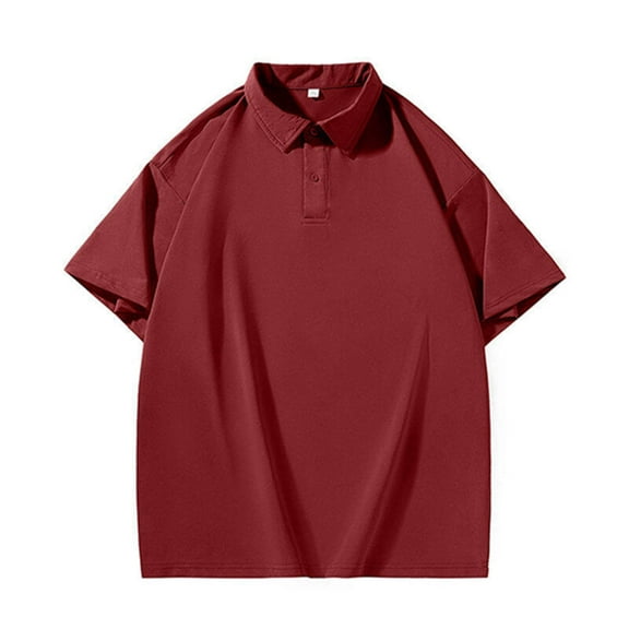 HomeGardon Mens Shirts Turn Down Collar,Plus Size Shirts for Men Solid Color Loose Lapel Shirt Large Size Fashion Fallow Short Sleeve,M-XXXXXL