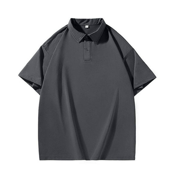 HomeGardon Mens Shirts Turn Down Collar,Plus Size Shirts for Men Solid Color Loose Lapel Shirt Large Size Fashion Fallow Short Sleeve,M-XXXXXL