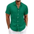 thumbnail image 1 of HomeGardon Mens Polo Shirts Short Sleeve,Mens Shirts Summer Clearance!Casual Solid-Color Checkered Button Short Sleeve Turndown Collar Shirt,S-XXXL, 1 of 6