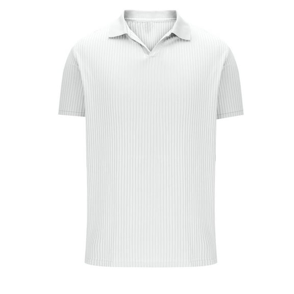 HomeGardon Mens Shirts Turn Down Collar Short Sleeve,Mens Shirts Turn Down Collar Men's Solid Color Shirt Pullover Lapel Vertical Strip Button Short Sleeved Lapel Top,S-XXXL