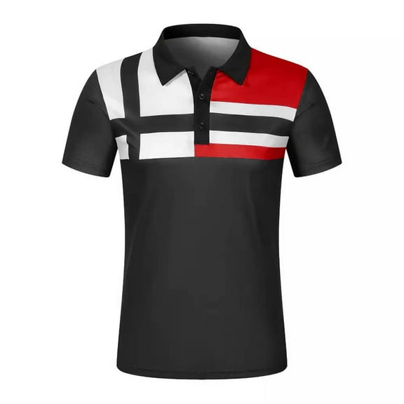 HomeGardon Mens Shirts Turn Down Collar Short Sleeve,Mens Shirts Turn Down Collar Streak Lapel Short Sleeve Shirt Color Contrast Shirt,S-XXXL