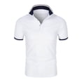 thumbnail image 1 of HomeGardon Mens Shirts Short Sleeve Shirts of Men,Men Solid Color Sports T-shirt Casual Fashion Button Lapel Short Sleeve Top,M-XXXXL, 1 of 7