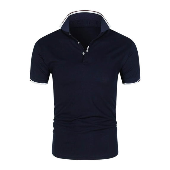 HomeGardon Mens Shirts Short Sleeve Shirts of Men,Men Solid Color Sports T-shirt Casual Fashion Button Lapel Short Sleeve Top,M-XXXXL