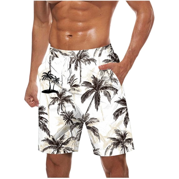 HomeGardon Mens Shorts Summer Shorts for Men Men Casual Fashion Print Shorts With Pockets Elastic Waist Beach Pants,S-XXXXXL