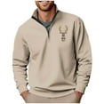 thumbnail image 1 of HomeGardon Mens Sweatshirt Long Sleeve Shirts for Men Men Winter and Fall Printed Hoodie Pullover Sport Half-Zip Long Sleeve Stand-up Collar Blouse,M-XXXL, 1 of 1