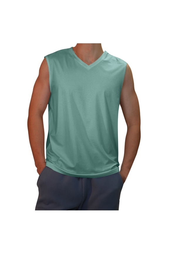 Mens Tank Top Tank Tops for Men,Casual Solid Color Sleeveless V-Neck Cool Interior with Fashionable Top,M-XXXL