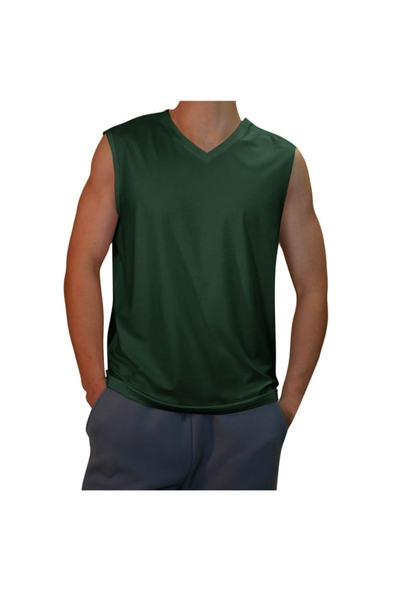 Mens Tank Top Tank Tops for Men,Casual Solid Color Sleeveless V-Neck Cool Interior with Fashionable Top,M-XXXL